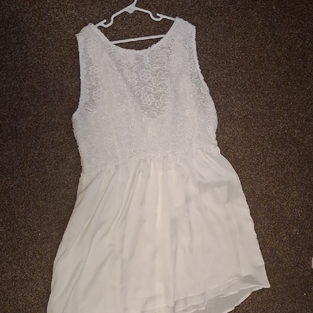Elegant White Lace Mini Dress